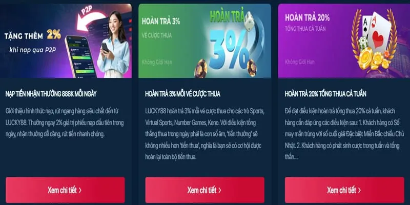 Banner khuyến mãi nạp tiền và hoàn trả hàng tuần